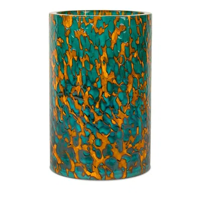 Stories Of Italy Glass Vase, Tall In Mustard