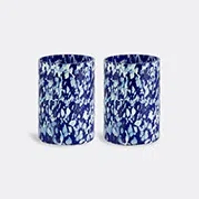 Stories Of Italy Glassware Blue & Ivory Uni