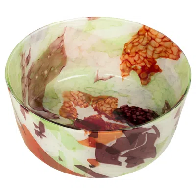 Pre-owned Stories Of Italy Murano Glass Nougat Spring Bowl Large By  In Sand