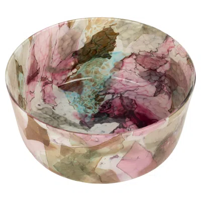 Pre-owned Stories Of Italy Murano Glass Nougat Winter Bowl Large By  In Brown