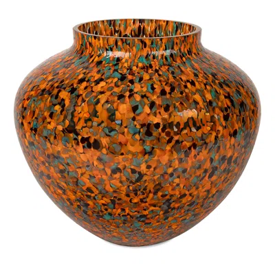 Stories Of Italy Olla Vase, Large In Black Orange