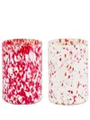 Stories Of Italy Red And White Macchia Glass Tumbler Set In Red