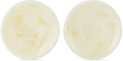 Stories Of Italy White & Yellow Nougat Dessert Plate Set In Amber