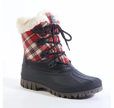 Storm By Cougar Women's Cuddle Plaid Boot In Black/ Red Plaid In Multi