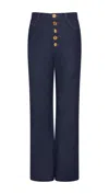 Storm Label Blue Dark Denim Button Jeans