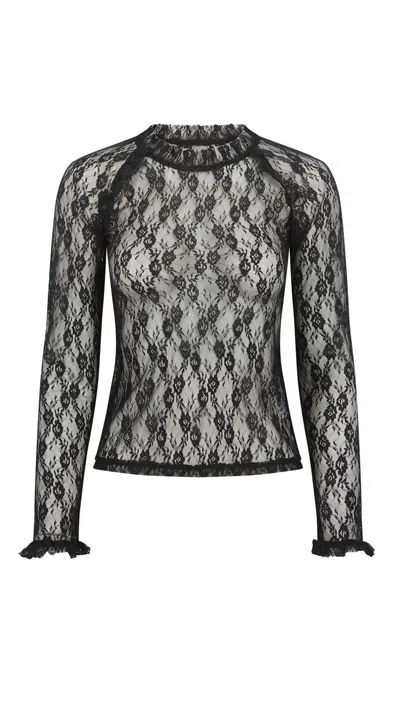 Storm Label Women's Black Lace Top