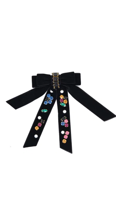 Storm Label Women's Black Mirage Velvet Bow Hair Clip