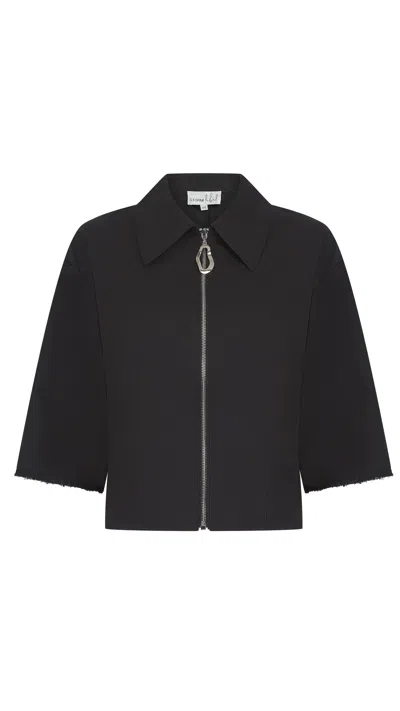 Storm Label Women's Black Utility Silver Zipper Shirt
