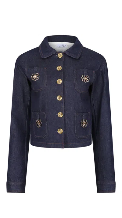 Storm Label Women's Blue Daisy Denim Jacket