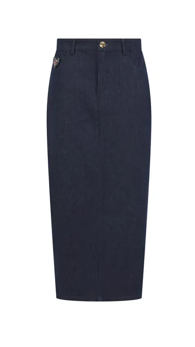 Storm Label Women's Blue Palma Denim Maxi Skirt