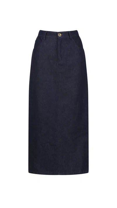 Storm Label Women's Blue Saxe Denim Maxi Skirt