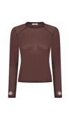 STORM LABEL WOMEN'S BROWN ESPRESSO MESH TOP