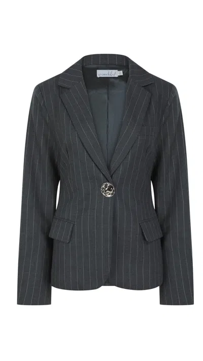 Storm Label Women's Grey Pin Stripe Blazer
