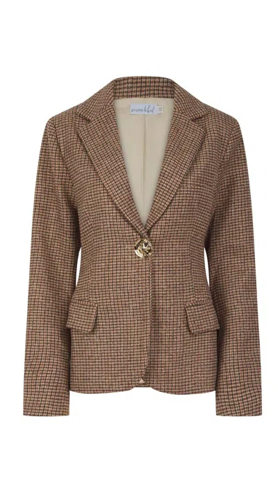 Storm Label Women's Neutrals / Brown Cheque Blazer