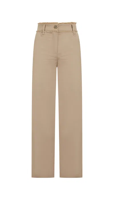 Storm Label Women's Neutrals Sand Straight Leg Donut Button Pant