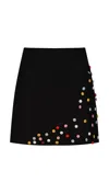 Storm Label Women's 'smartie' Black Mini Skirt With Coloured Buttons In Black