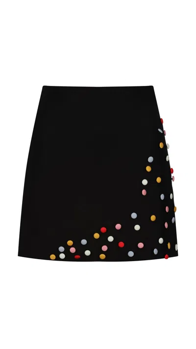 Storm Label Women's 'smartie' Black Mini Skirt With Coloured Buttons