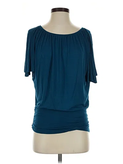 Pre-owned Storm Short Sleeve Top Blue Scoop Neck Tops