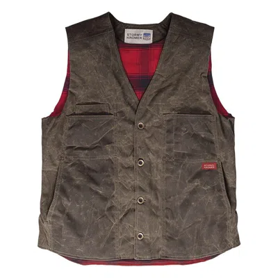 Stormy Kromer Men's  The Waxed Button With Lining Vest In Brown
