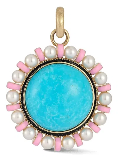 Storrow Jewelry 14k Yellow Gold Libby Pearl Pendant In Blue