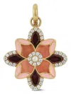 Storrow Jewelry 14k Yellow Gold Multi-stone Flower Pendant In Gold