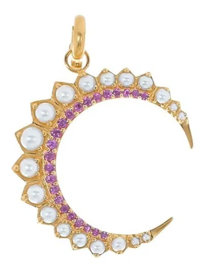 Storrow Jewelry 14kt Yellow Gold Estelle Crescent Ruby Necklace