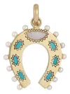 Storrow Jewelry 14kt Yellow Gold Horseshoe Opal Pendant Necklace In Gold