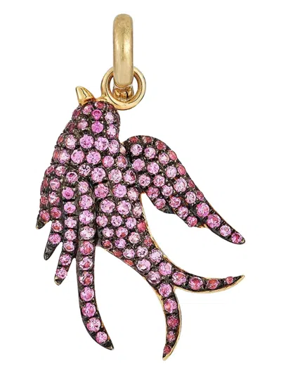 Storrow Jewelry Birdie Sapphire Charm In Gold