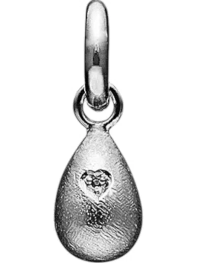Story Jewellery Crystal Heart Drop Charm In Silver