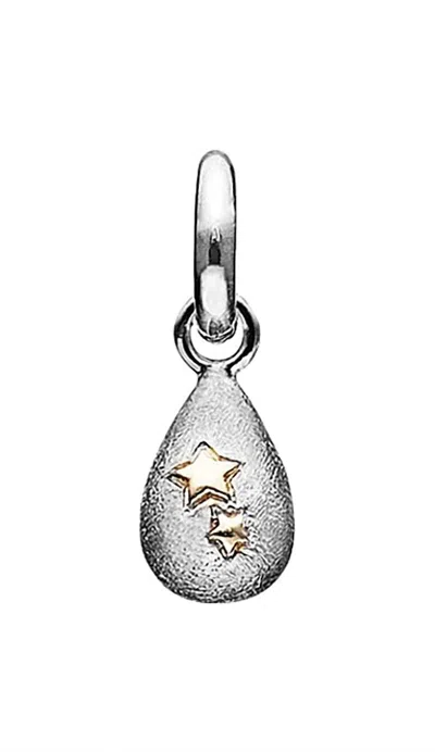 Story Jewellery Star Drop Charm In Rhodium Silver