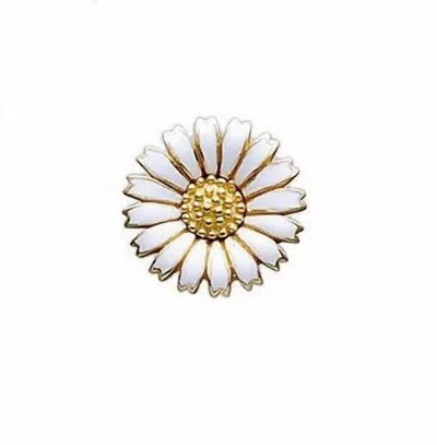 Story Jewellery Women's 30mm Daisy Pin/charm In Gold Plated