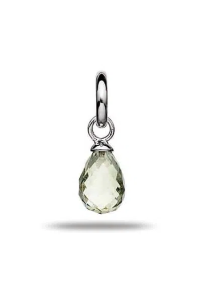 Story Jewellery Women's Amethyst Drop Charm In Silver Green