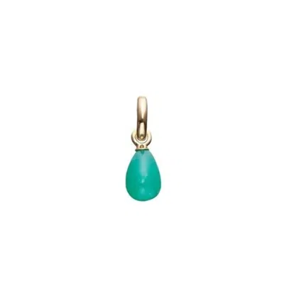 Story Jewellery Women's Chrysopras Drop Pendant In Gold Plated In Blue