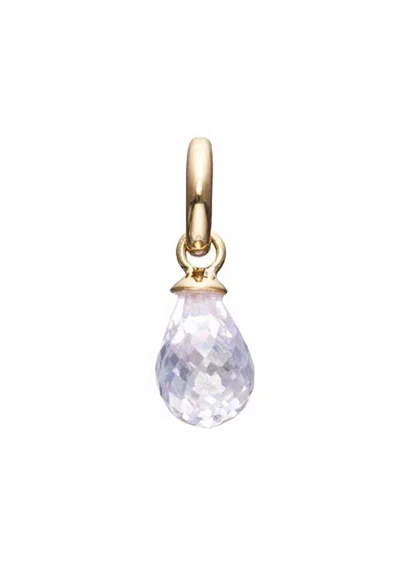 Story Jewellery Women's Clear Crystal Faceted Drop Pendant In Silver Gold