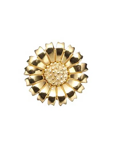 Story Jewellery Women's Daisy Button 15mm Pendant Bracelet In Gold Plate In Black