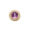 Story Jewellery Women's Faceted Amethyst Button In Gold Plated