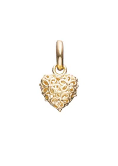 Story Jewellery Women's Flower Pattern Heart Dangle Pendant In Gold Plated