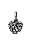 Story Jewellery Women's Heart Studded Dangle Charm Pendant In Rhodium Plate Silver In Multi