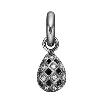 Story Jewellery Women's Plated Harlequin Drop Charm In Black Rhodium