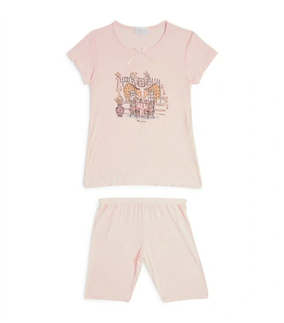 Story Loris Kids' Giraffe Print Pyjama Set (4-12 Years) In Pink