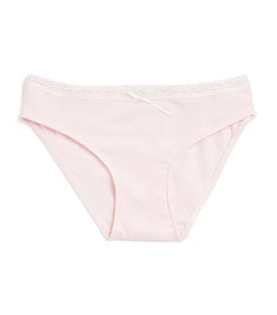 Story Loris Kids' Lace-trim Knickers In Pink