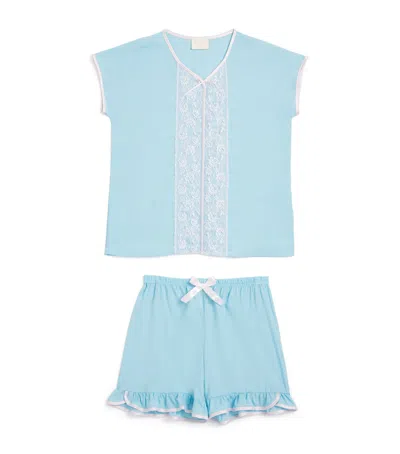 Story Loris Kids' Lace-trim Pyjama Set In Blue
