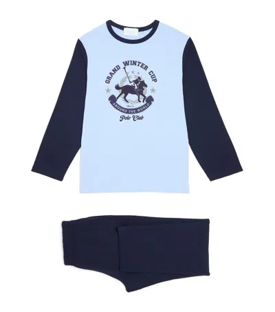 Story Loris Kids' Polo Print Pyjamas In Blue