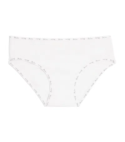 Story Loris Kids' Stretch-cotton Briefs In White