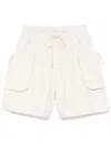 Story Mfg. Off White Bermuda Cargo Short In Beige