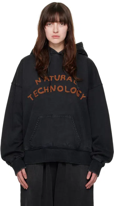 Story Mfg. Black Geo Hoodie In Faded Black