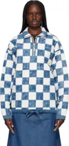 Story Mfg. Blue & White Mineral Jacket In Arctic Checker