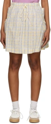 Story Mfg. Blue & Yellow Salt Miniskirt In Coast Check Block