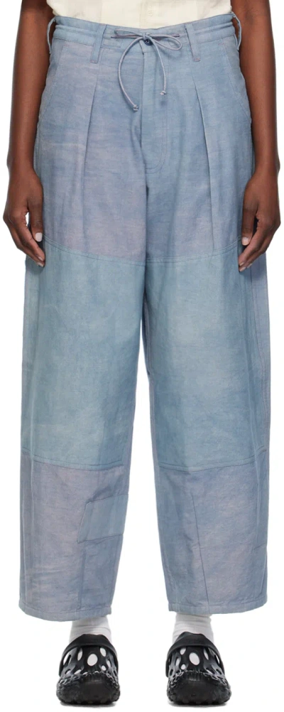 Story Mfg. Blue Lush Trousers In Purple Scarecrow