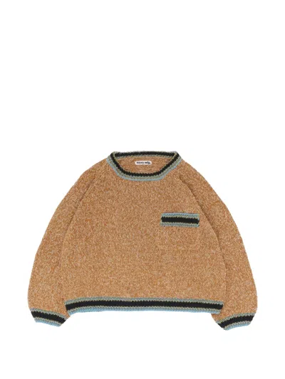 Story Mfg. Bulb Chest-pocket Ribbed-trim Sweater In Brown